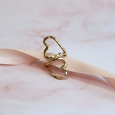 Alchemia Double Heart Adjustable Ring